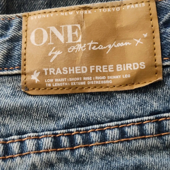 One by One Teaspoon Trashed Freebirds Jeans Size 25 - Picture 7 of 7